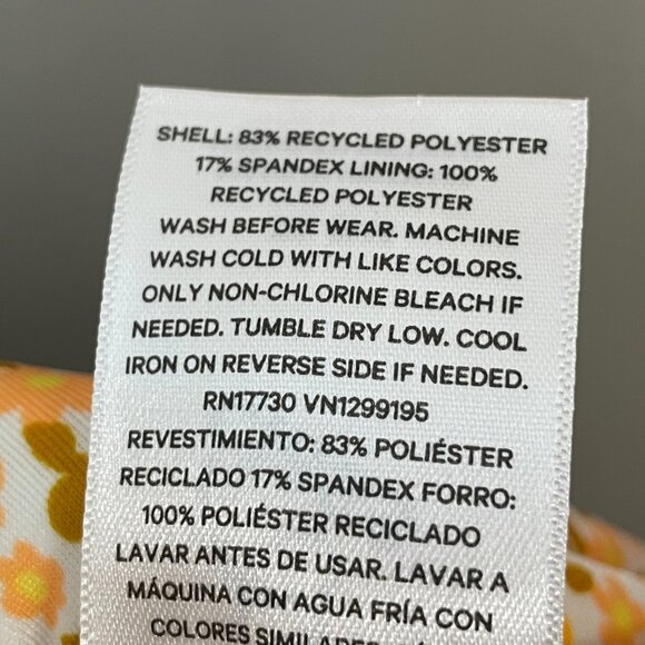 NWT Art Class Girls' Swimsuit Ditsy Meadow Rash Guard One Piece XL 14 Yellow - Picture 9 of 12